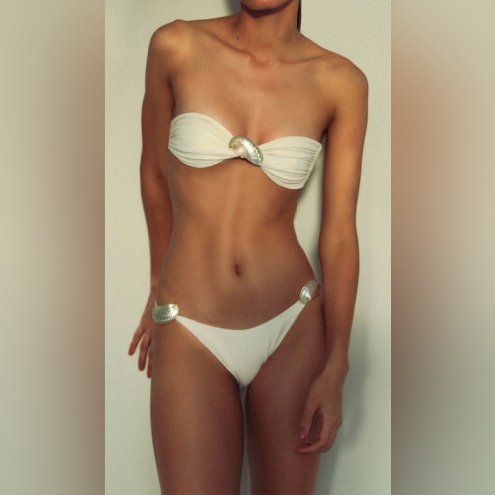 Organic Sea Shell Bikini Top - Off-White - Size P/S